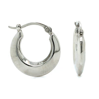 14K White Gold Small Hoop Earrings