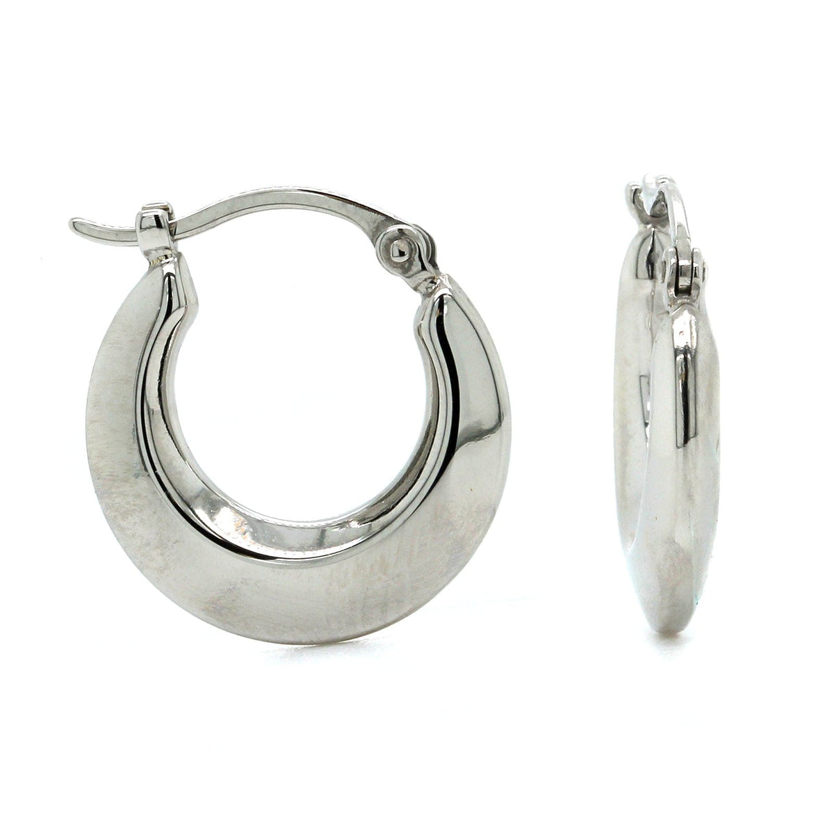 14K White Gold Small Hoop Earrings