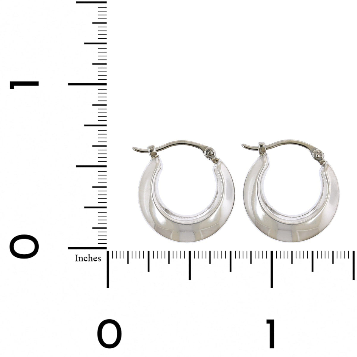 14K White Gold Small Hoop Earrings
