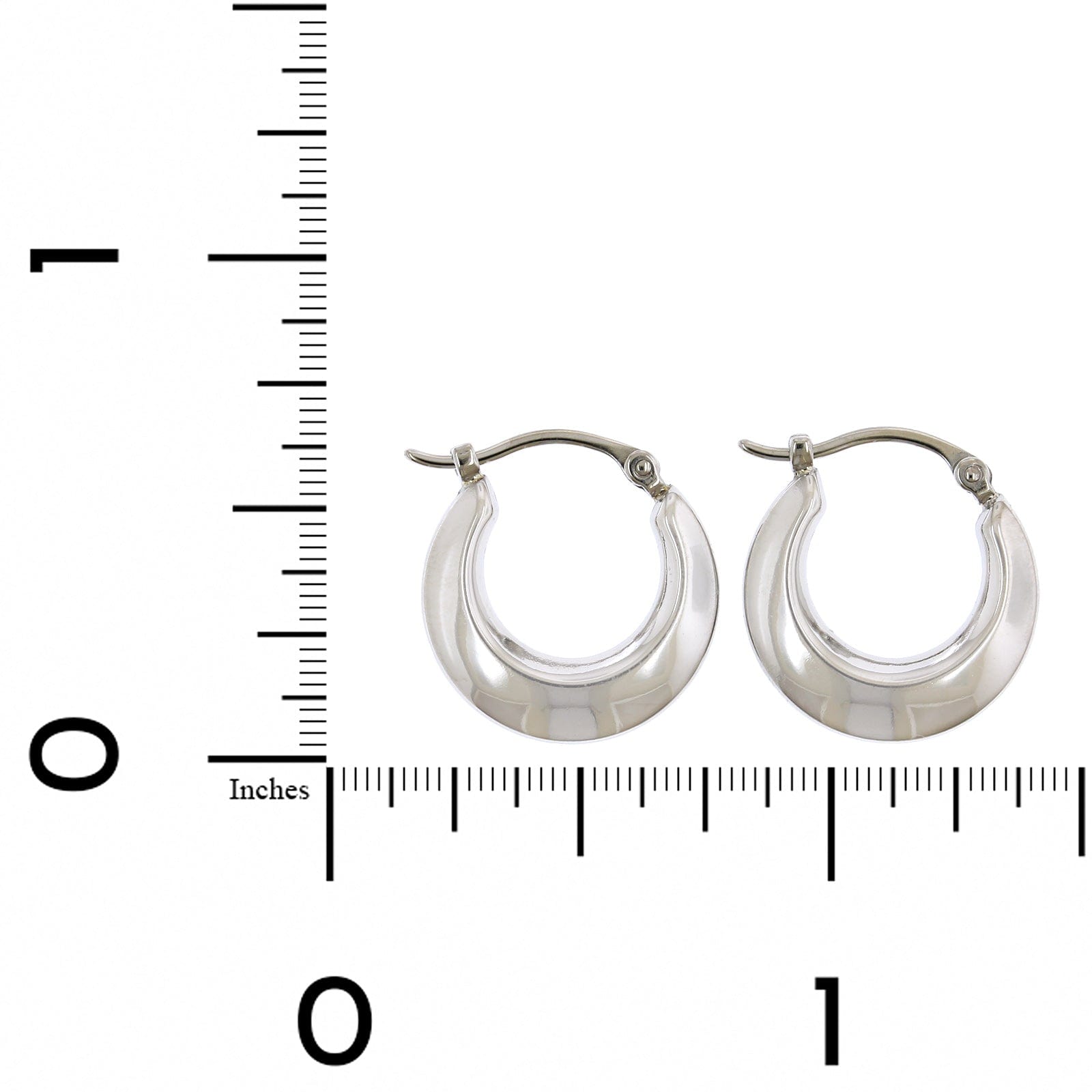 14K White Gold Small Hoop Earrings