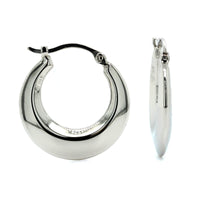 14K White Gold Medium Hoop Earrings