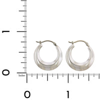 14K White Gold Medium Hoop Earrings