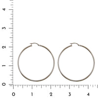 14K White Gold Round Tube Hoop Earrings