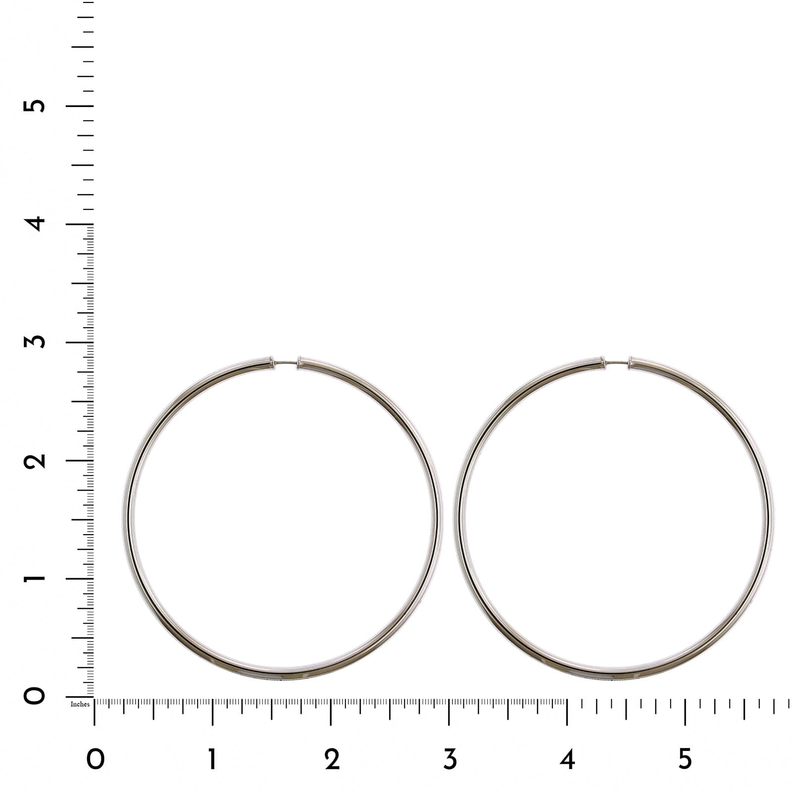 14K White Gold Endless Hoop Earrings