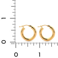 18K Yellow Gold Round Hoop Earrings