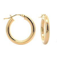 18K Yellow Gold Round Hoop Earrings