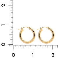18K Yellow Gold Round Hoop Earrings