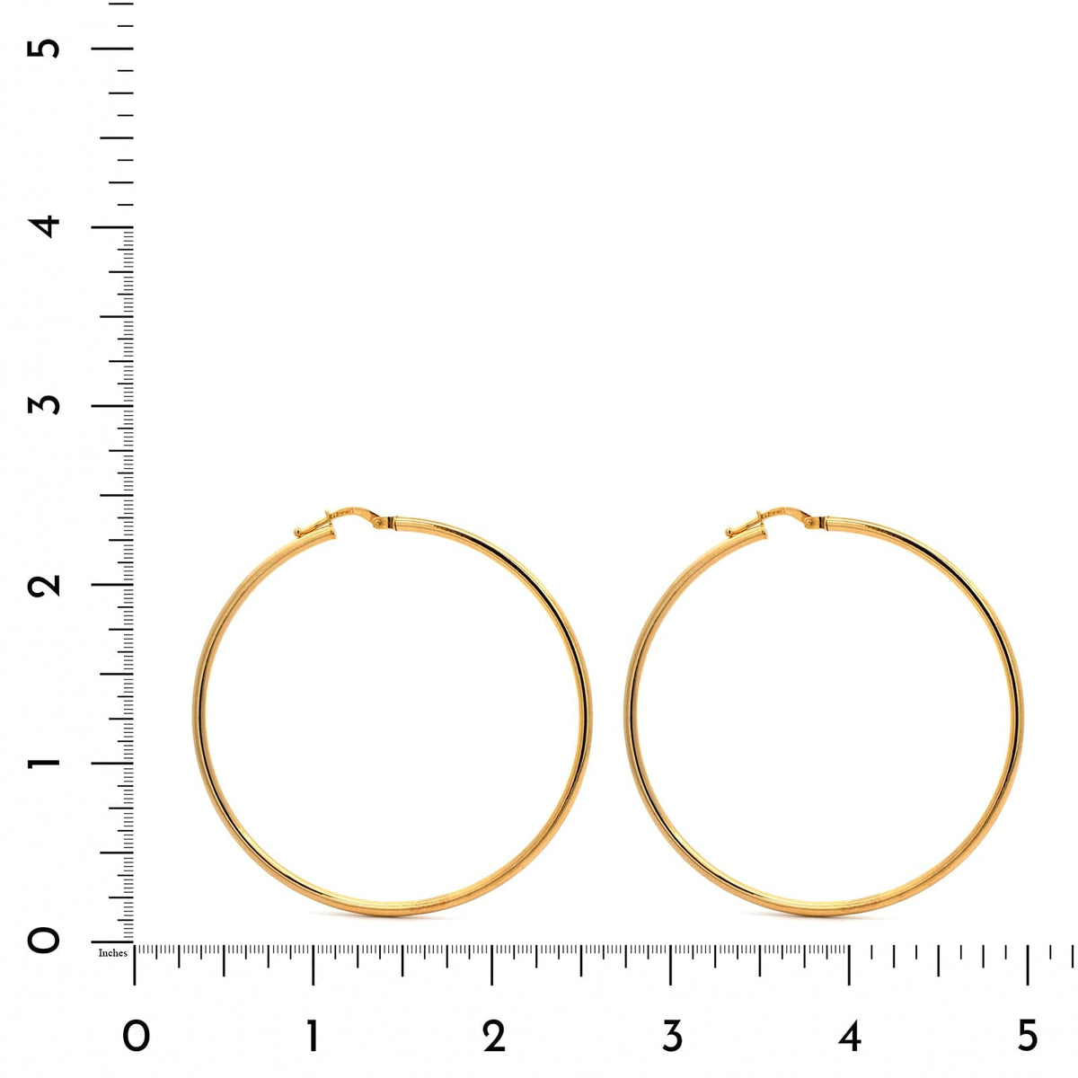18K Yellow Gold Round Hoop Earrings
