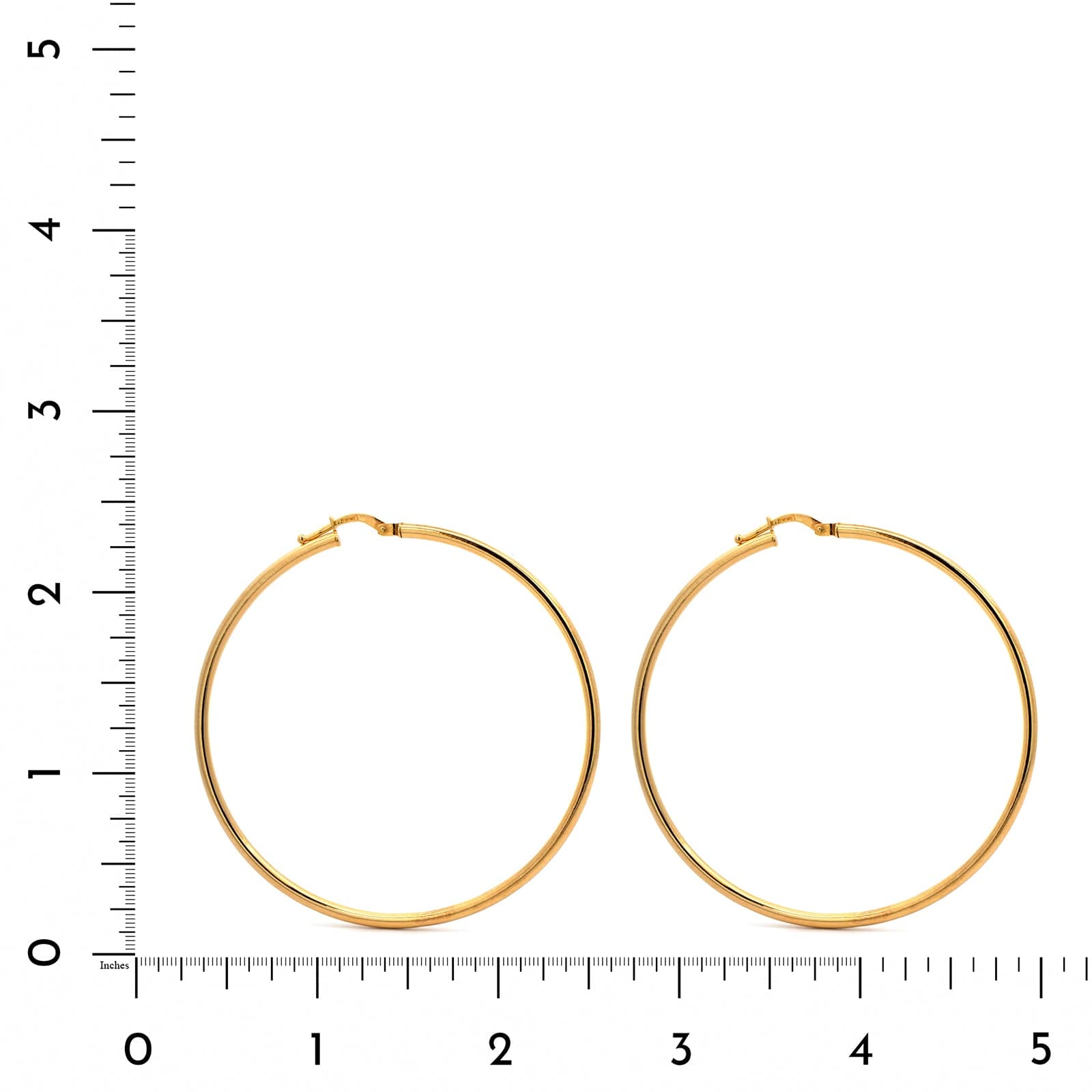 18K Yellow Gold Round Hoop Earrings