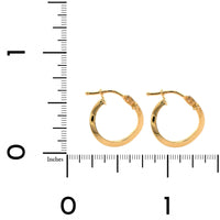 18K Yellow Gold Wave Hoop Earrings