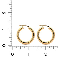 18K Yellow Gold Round Hoop Earrings