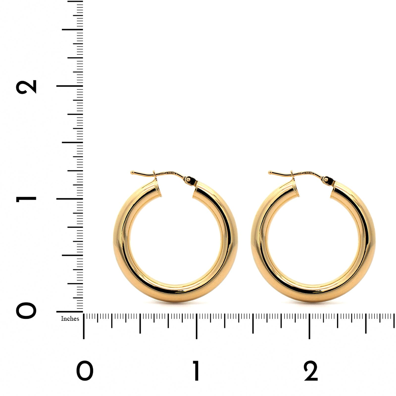 18K Yellow Gold Round Hoop Earrings