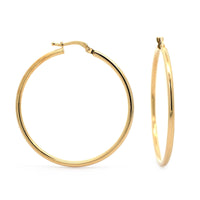 18K Yellow Gold Round Hoop Earrings