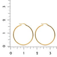 18K Yellow Gold Round Hoop Earrings