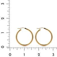 18K Yellow Gold Round Hoop Earrings