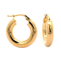 18K Yellow Gold Round Hoop Earrings