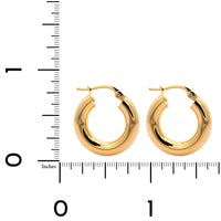 18K Yellow Gold Round Hoop Earrings