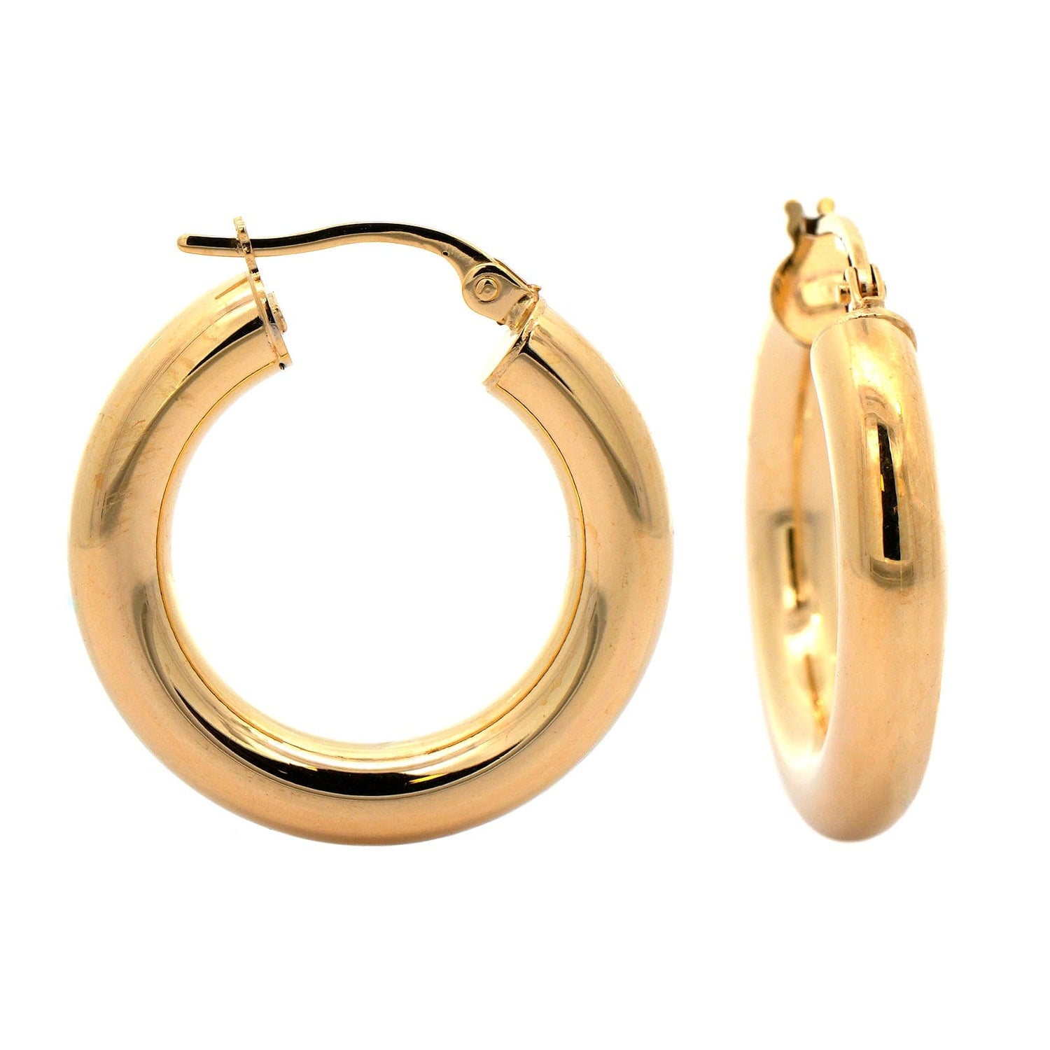 18K Yellow Gold Round Hoop Earrings – Long's Jewelers