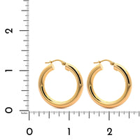 18K Yellow Gold Round Hoop Earrings