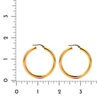 18K Yellow Gold Round Hoop Earrings
