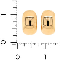 14K Yellow Gold Bold Wide Oval Electroform Hoop Earrings