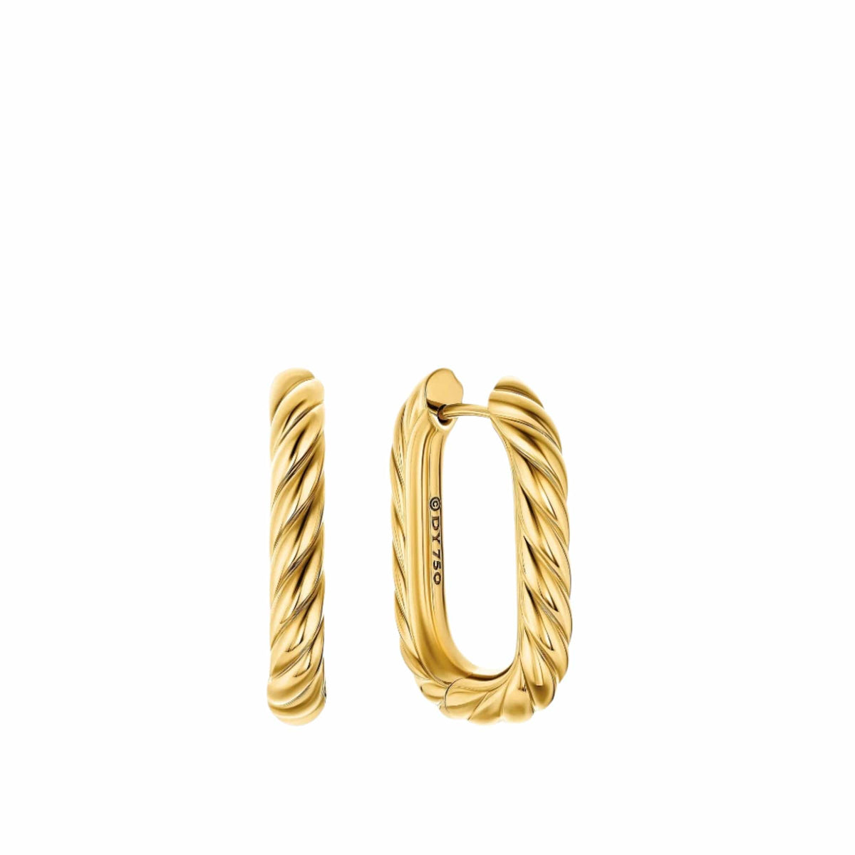 DY Madison® Cable Hoop Earrings 18K Yellow Gold, 24.3mm