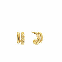 DY Mercer® Double Hoop Huggie Earrings 18K Yellow Gold, 13.5mm