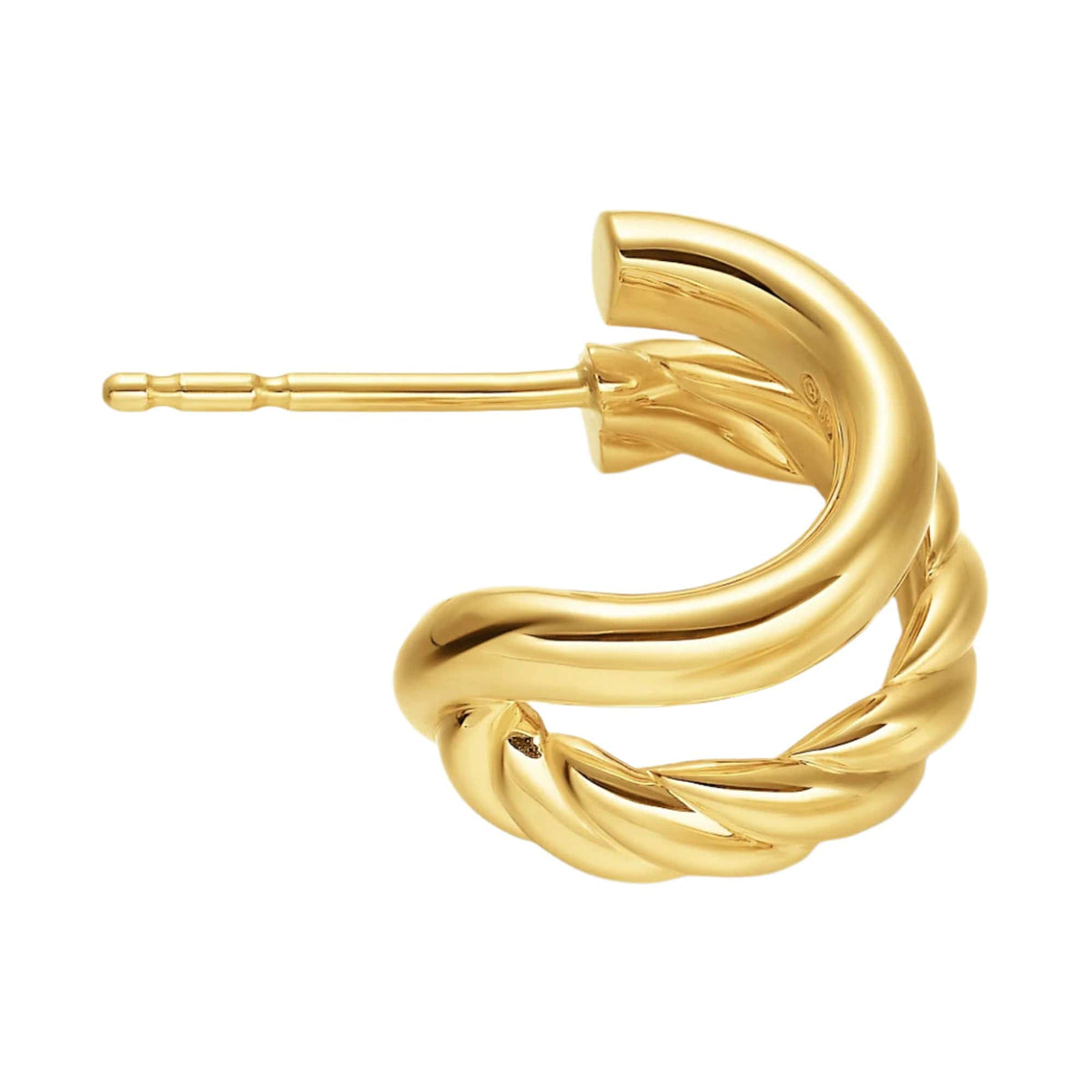 DY Mercer® Double Hoop Huggie Earrings 18K Yellow Gold, 13.5mm