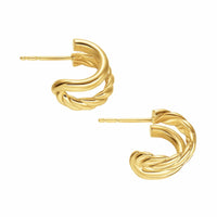 DY Mercer® Double Hoop Huggie Earrings 18K Yellow Gold, 13.5mm