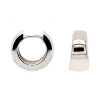 14K White Gold Chunky Tapered Huggie Earrings