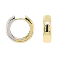 14K Two-Tone Gold Rversible Chunky Huggie Earrings