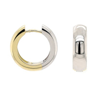 14K Two-Tone Gold Rversible Chunky Huggie Earrings