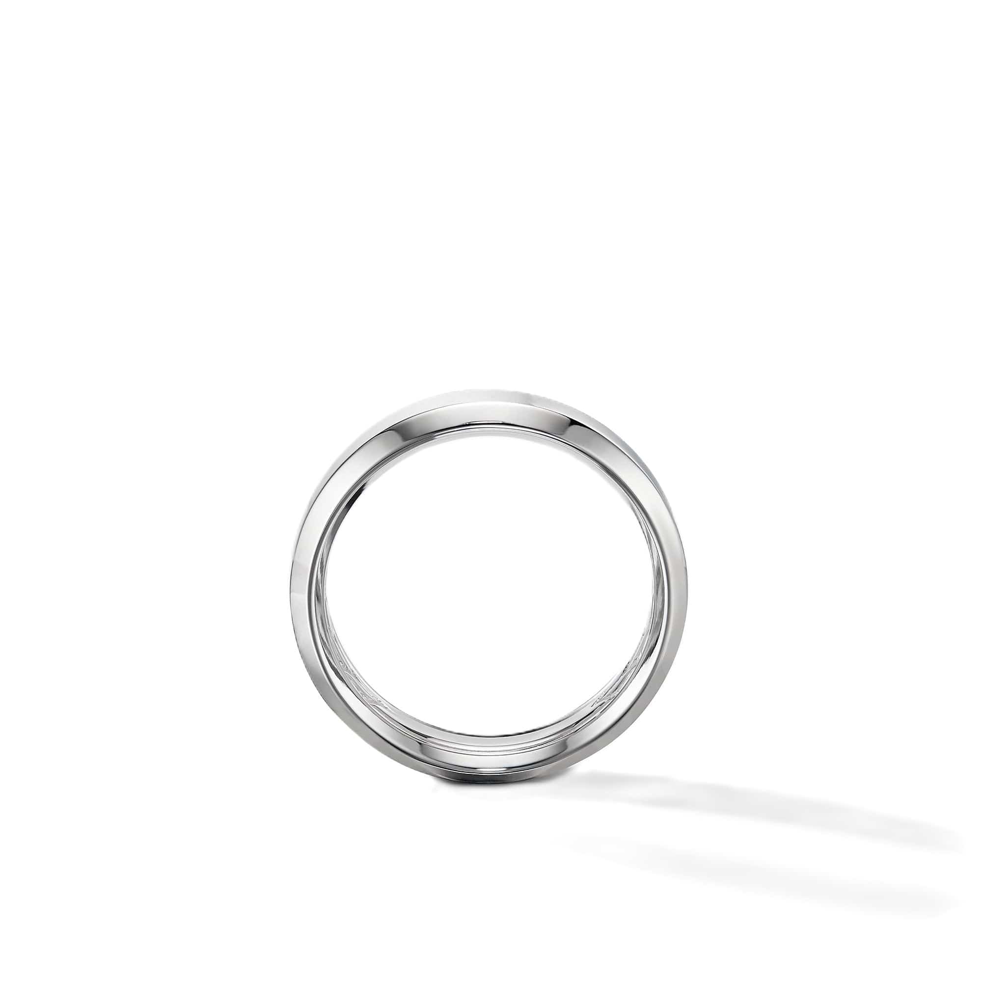Beveled Band Ring in 18K White Gold