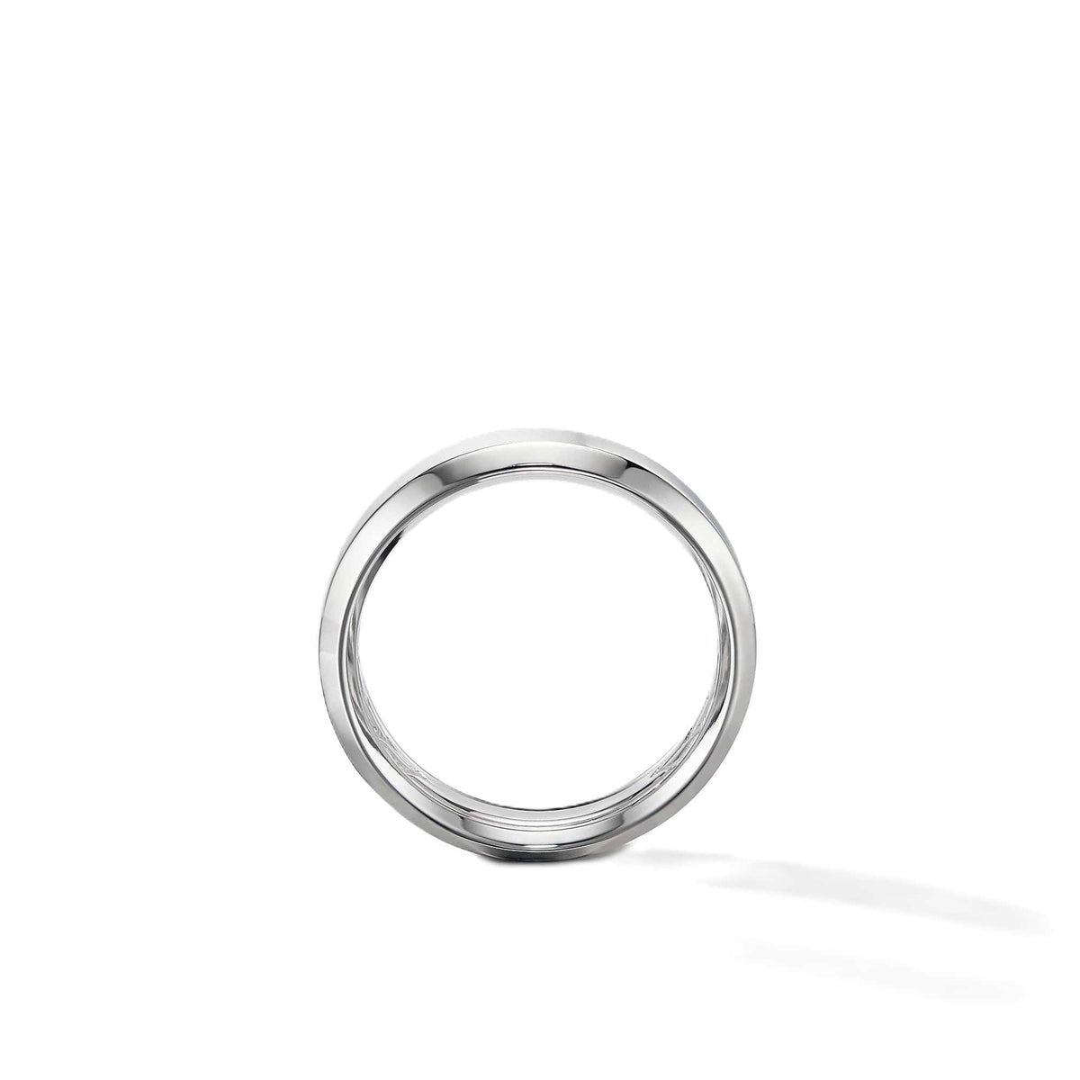 Beveled Band Ring in 18K White Gold