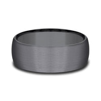 Dark Tantalum Domed and All Satin Wedding Band