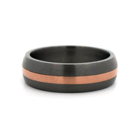 14K Rose Gold Center Brushed Tantalum Band