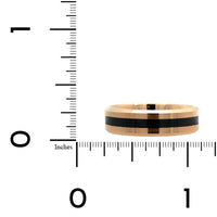 14K Yellow Gold and Black Titanium Band