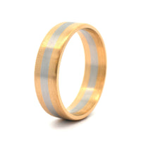 18K Yellow Gold and Platinum Satin Band