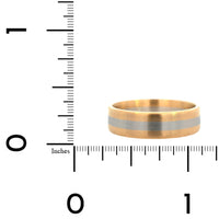18K Yellow Gold and Platinum Satin Band