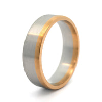 18K Yellow Gold and Platinum Satin Band
