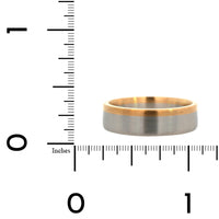 18K Yellow Gold and Platinum Satin Band