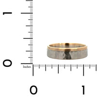 18K White Gold and Platinum Hammered Satin Band