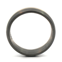 14K White Gold Brushed Center Tantalum Band