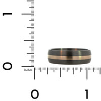 14K White Gold Brushed Center Tantalum Band
