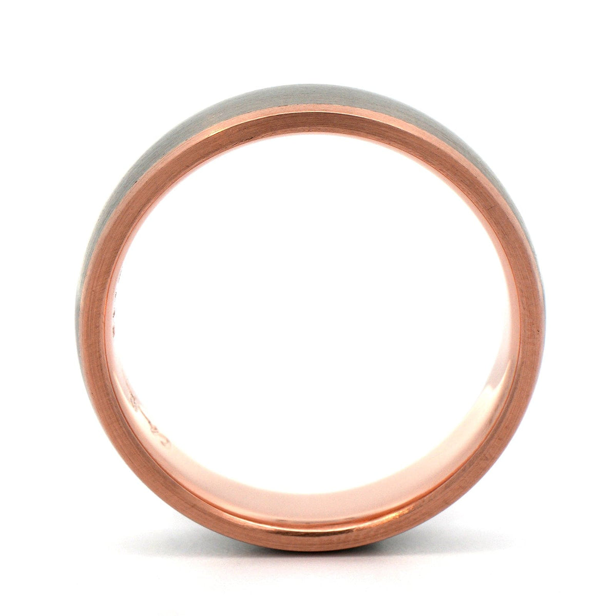 18K Rose Gold and Palladium Matte Wedding Band