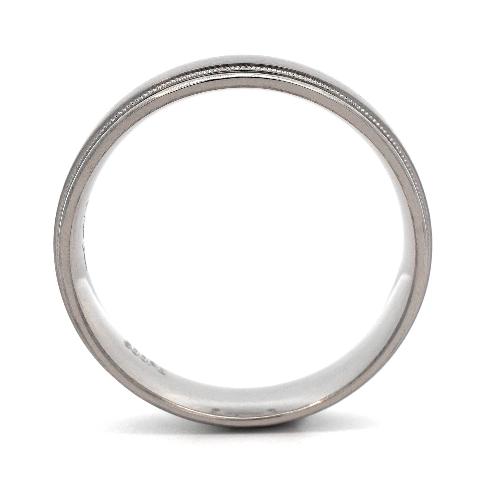 Palladium Medium 6mm Stepped Polished Rails Wedding Band – Long's Jewelers