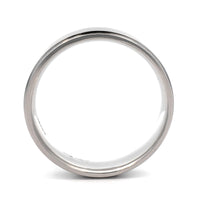 Platinum Narrow 6mm Polished Stepped Rails Wedding Band