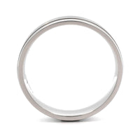 Platinum Narrow 5mm Stepped Polished Rails Wedding Band