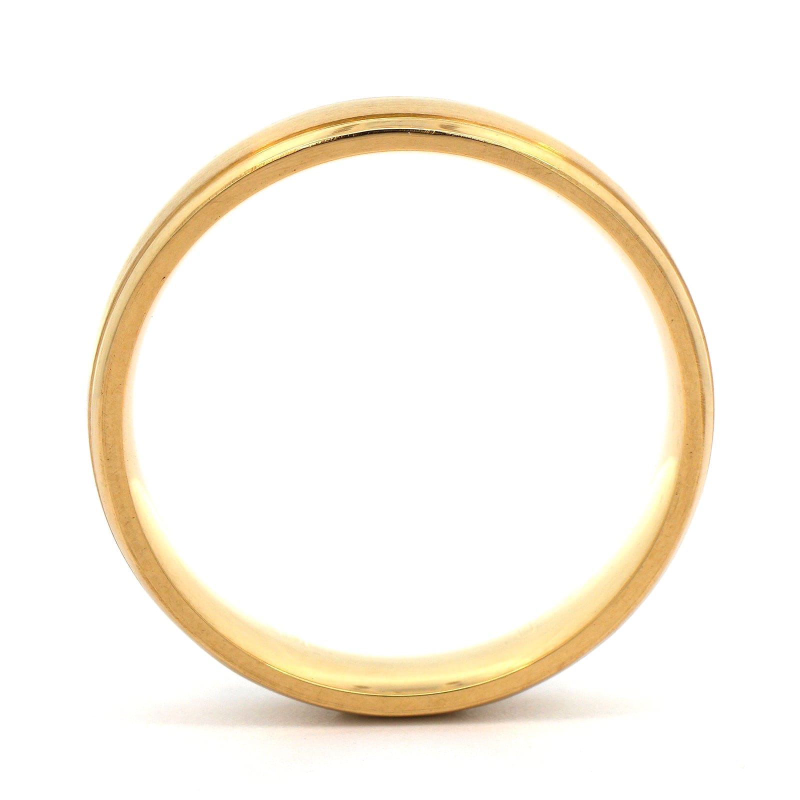 18K Yellow Gold Narrow 5mm Polished Rails Wedding Band – Long's Jewelers