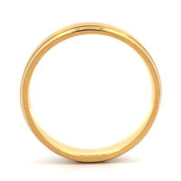 18K Yellow Gold Narrow 5mm Polished Rails Wedding Band